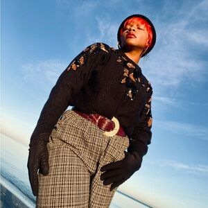 Midnight Blues Sequin Sweater Size Medium